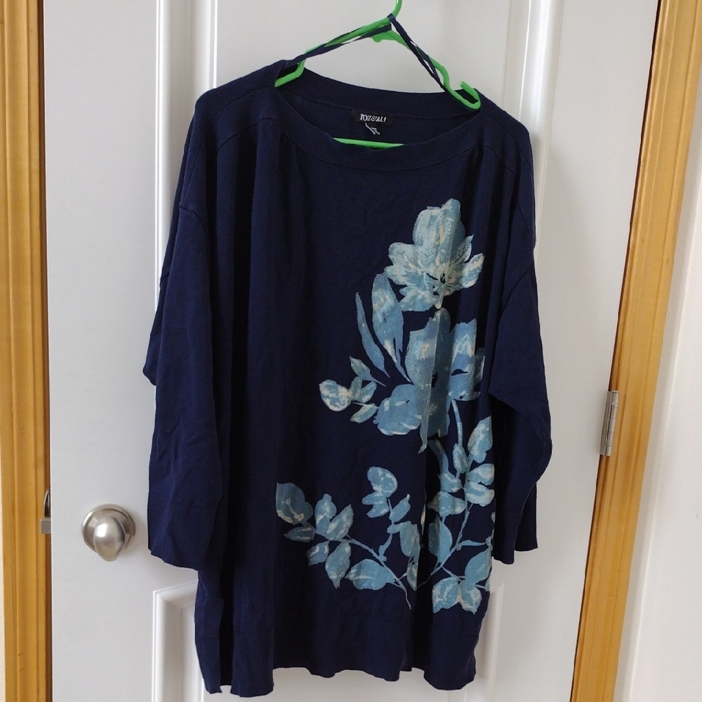 Floral Navy Blue Sweater